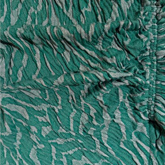 NWOT ZARA Jacquard Ruched Green Zebra Cropped Turtleneck and Skirt Set - Picture 15 of 16
